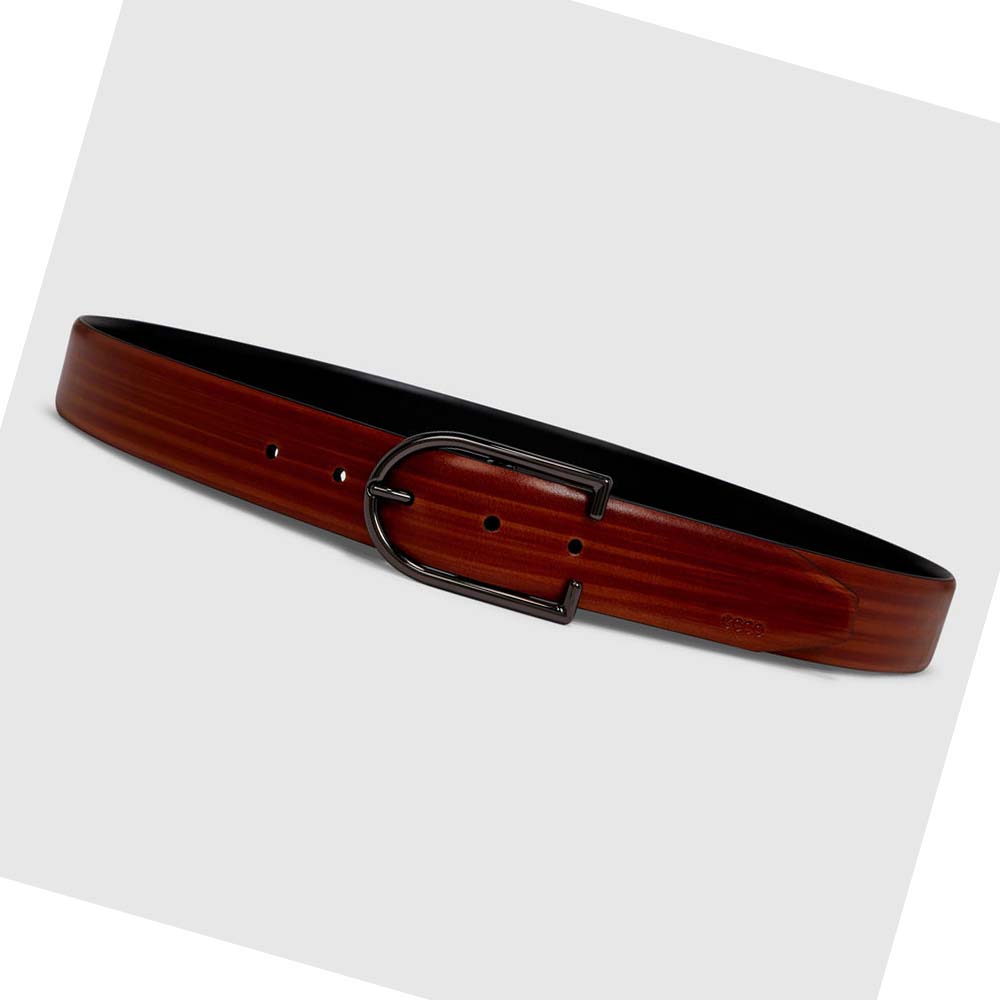 Men's Ecco Formal Reverse Belts Black | Canada 807SGL